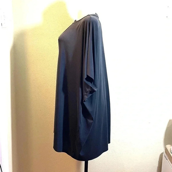 Audrey 3+1 Top T-Shirt Choker Collar Short Sleeve Boxy Tunic Sexy Black Gray OS - Picture 4 of 12